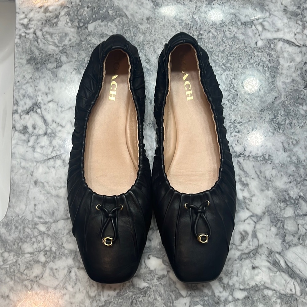 Coach Eleanor Leather Ballet Flats